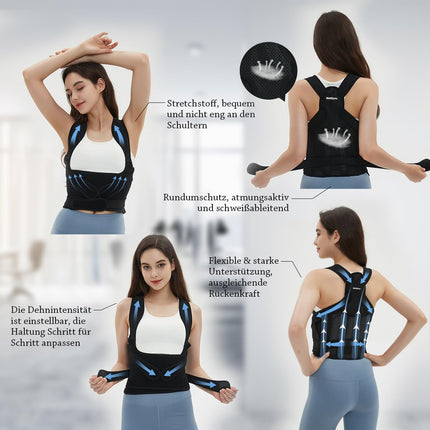 WellSync Posture Corrector Back Women, Posture Corrector Back Men Adjustable Back Straightener Back Posture Belt Invisible under Clothing, Back Straightener for Straight Back Straightener