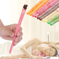 Natural ear candles, 32 pieces (8 colors), cylinder fragrance, hollow cone candles with 16 protective discs