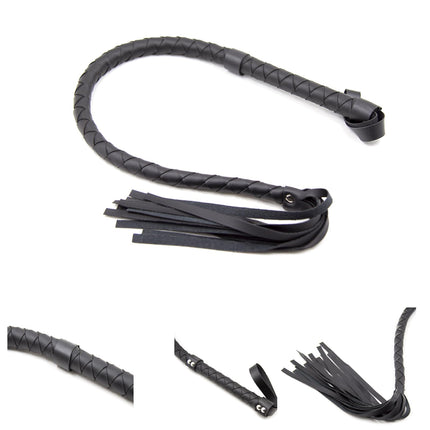 Whip Sex Hard, Leather Whip, 85cm Bullwhip, BDSM Whip, for SM Sex Strap Flogger Suede Sex Toy Cosplay (Black)