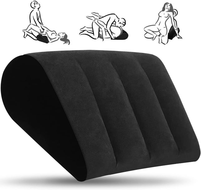 Aorgasms Sex Lumbar Pillow Sex Pillow - Inflatable Wedge Pillow Love Pillow for Sex Positions Sex Game for More Fun Bed Wedges Sex Furniture Erotic Ramp Sex Toys for Couples, Men, Women (Black)