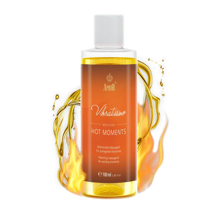 Vibratissimo Hot Moments 100 ml Massage Oil - Heating Massage Experience - Stimulating Massage Oils, Relaxation for Couples &amp; Lubricant, Love Oil