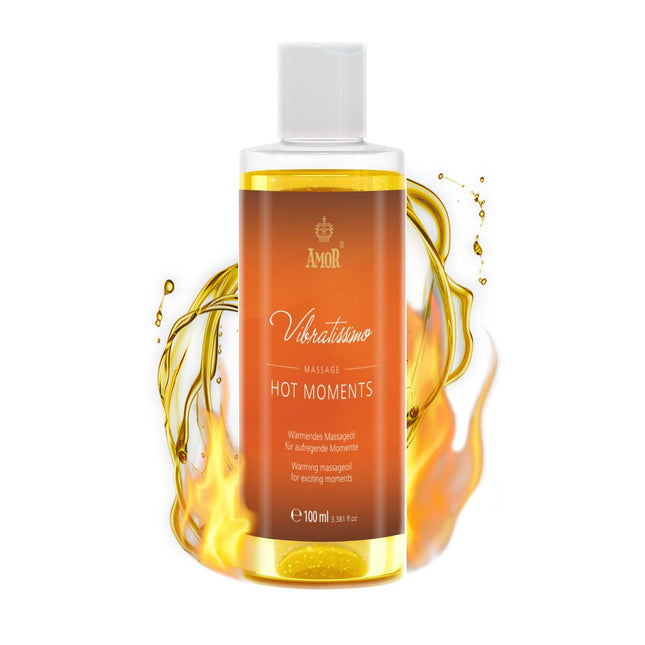 Vibratissimo Hot Moments 100 ml Massage Oil - Heating Massage Experience - Stimulating Massage Oils, Relaxation for Couples &amp; Lubricant, Love Oil