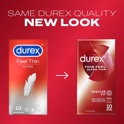 Durex Real Feel Ultra Condoms – Extra thin tip &amp; lubricated with silicone gel – 30-pack (1 x 30 pieces)