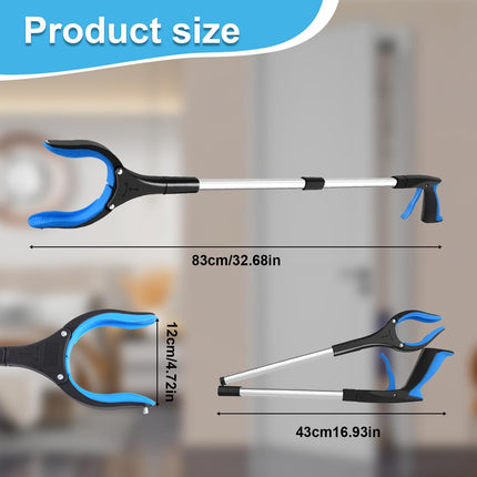 Korsaot Grabber for Seniors 82 cm – Foldable Reaching Aid with Magnet, Lightweight Grabber for Garbage Collection, Garden &amp; Household, Hand Gripper for Elderly People