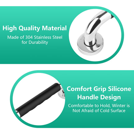 TNOMSNO Grab Bars for Seniors, 30CM Non-Slip Grab Bar Stainless Steel Shower Bathtub Handle, Non-Slip Grab Bar for Pregnant Women, Seniors, Bathtub, Toilet