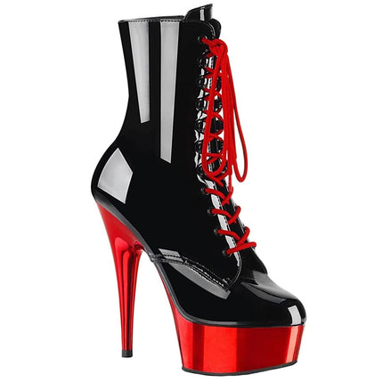 BeAUZQ 6IN Stiletto Ankle Booties Fetish High Heels Women Fashion Gold Leather Booties Sexy Stripper Nightclub Pole Dance Pumps Shoes Size 34-46,Red,39