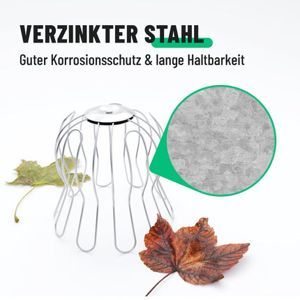 greate 2x gutter leaf guards galvanized 87 to 100mm adjustable - downpipe protection as rain gutter leaf guard - leaf catcher downpipe, gutter sieve, sieve for rain downpipe, sieve gutter