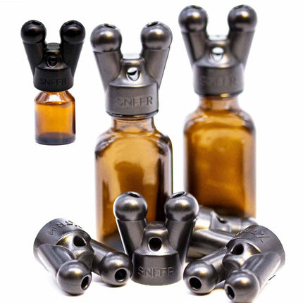 xleathers XTRM SNFFR the sensational aroma amber bottle screw-on attachment for your bottle (Set Double Small + Double Large Black); Number of pieces: 1, 1.0 pieces
