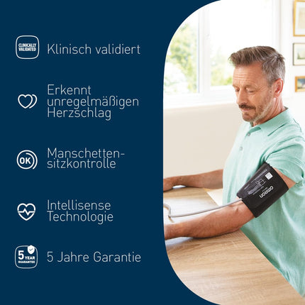 OMRON X3 Comfort - Automatic upper arm blood pressure monitor | "Good" Stiftung Warentest 09/20, clinically validated | also for diabetics &amp; pregnant women | 22-42cm Intelli Wrap cuff - safe use