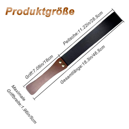 SM Paddle Spanking Paddle, Leather Paddle, Fetish Fantasy Sex Toy Role Play Accessory, with Wooden Handle, for Couples Erotic Bondage Whip