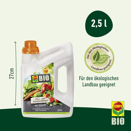 COMPO BIO Fruit and Vegetable Fertilizer - Organic Liquid Fertilizer for Fruit and Vegetables - Potassium Fertilizer - 2.5 Liters