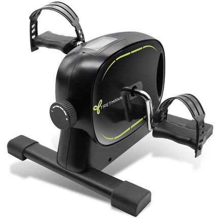 New Tretmann Basic Pedal Trainer Set - extra stable &amp; quiet - including fastening strap - DEKRA tested - leg trainer for seniors exercise bike mini bike black green
