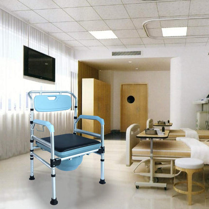 UISEBRT Commode Chair Height Adjustable Toilet Chair Commode Shower Anti-Slip with Toilet Bucket for Disabled Person, Elderly People