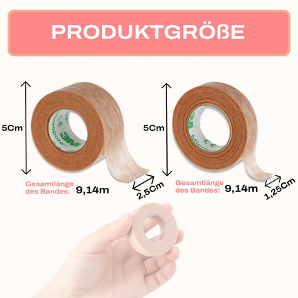 3M Micropore Tape Nonwoven Plaster Skin-Colored with Application Tips by P-Beauty - Medical Adhesive Tape Eyelash Extension, Skin Plaster Hypoallergenic, Breathable, Waterproof (1.25cm x 9.14m, 1 Roll)