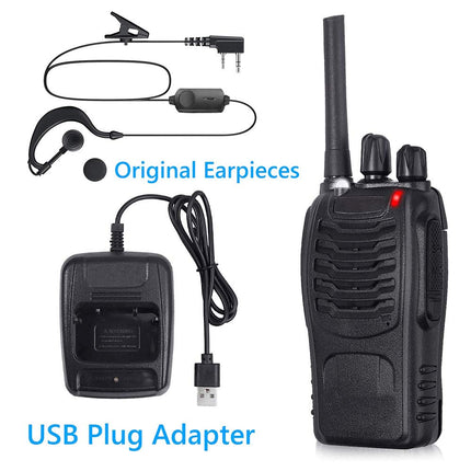 Nestling Walkie-Talkie, Rechargeable, Long Range, 16 Channels, Portable Two-Way Radio with LED Light, Voice Prompts + Original Earpieces, 6 Pack