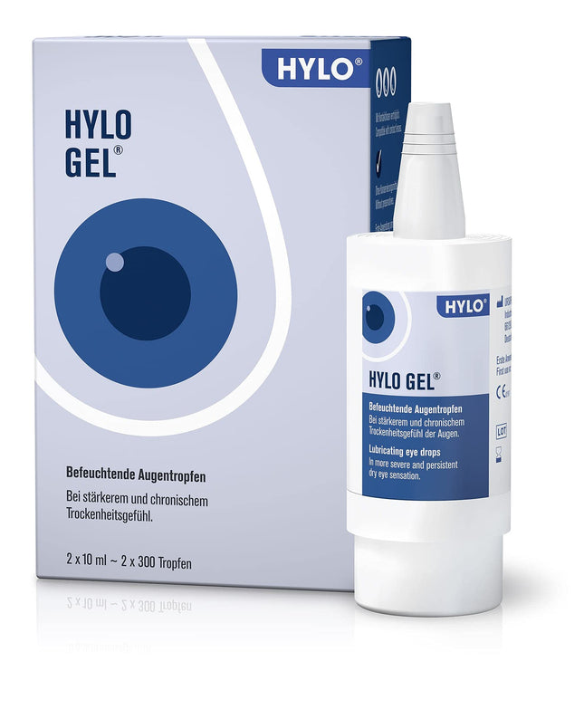 HYLO GEL eye drops for dry eyes, long-lasting, with hyaluronic acid, double pack 2x10 ml