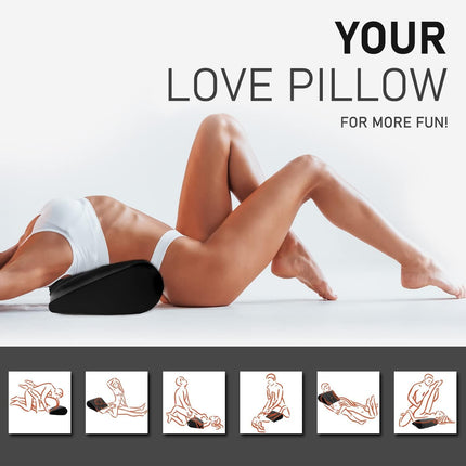 Aorgasms Sex Lumbar Pillow Sex Pillow - Inflatable Wedge Pillow Love Pillow for Sex Positions Sex Game for More Fun Bed Wedges Sex Furniture Erotic Ramp Sex Toys for Couples, Men, Women (Black)
