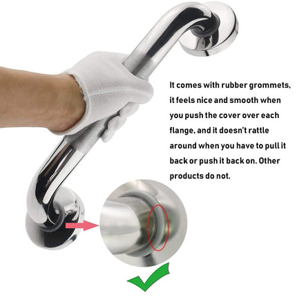 Abimars Grab Rail Shower Stainless Steel 304 with Knurled Surface, 300mm Grab Rails for Seniors, Shower Handle for Bathtub, Toilet, Bathroom, Kitchen, Stair Handrail