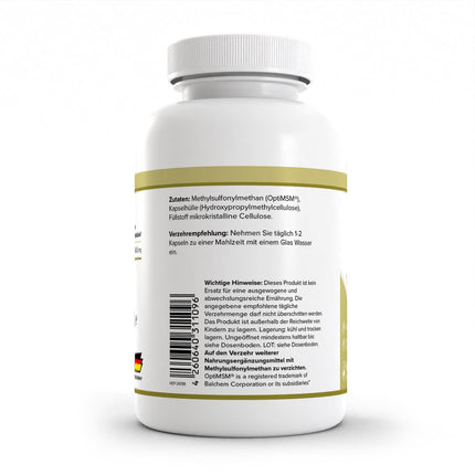 Zec+ Health+ MSM Capsules - 120 capsules with high dosage of OptiMSM, multi-distilled, Made in Germany