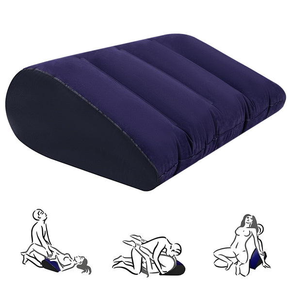 Sex Lumbar Pillow Sex Pillow, Inflatable Wedge Triangle Pillow for Sex Positions Erotic Pillow Ramps Sex Toys Sex Women Position Pillow Sex Furniture for Couples, Men, Women (Blu Scuro)