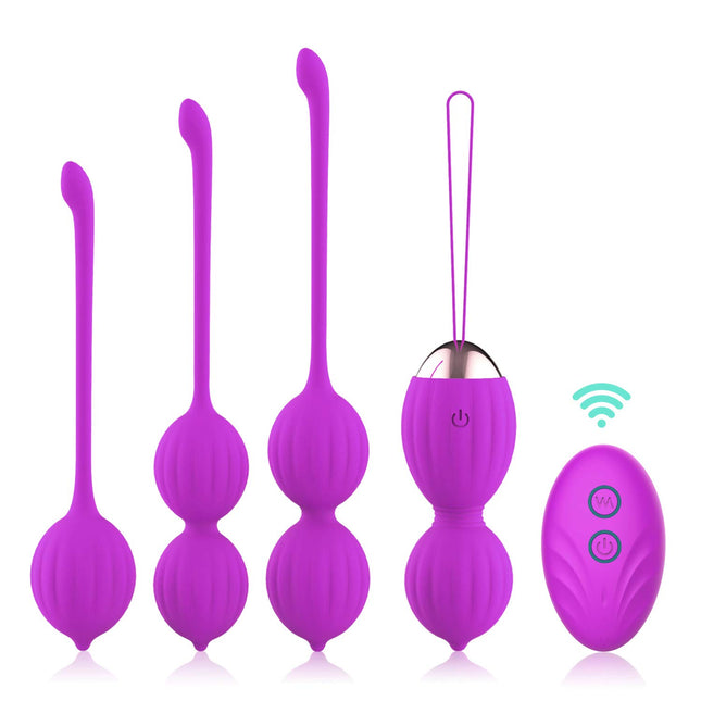 FIDECH Love Balls Sex Toy, Vibrator for Her, Pelvic Floor Trainer Women with 12 Vibration Modes, Vibrating Egg with Remote Control, Pelvic Floor Trainer for Bladder Control and Vaginal Muscles, Purple