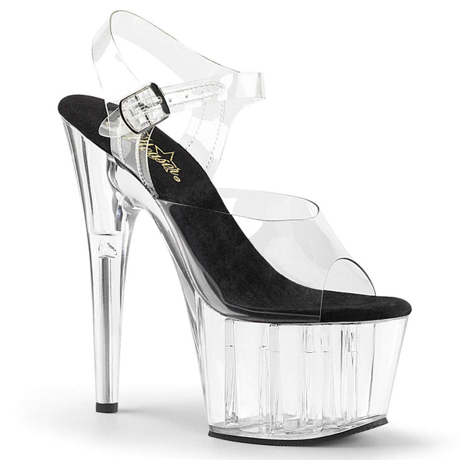 Pleaser ADORE-708 Women's Platform High Heels, Black/CLR/CLR, EU 44 (US 13)