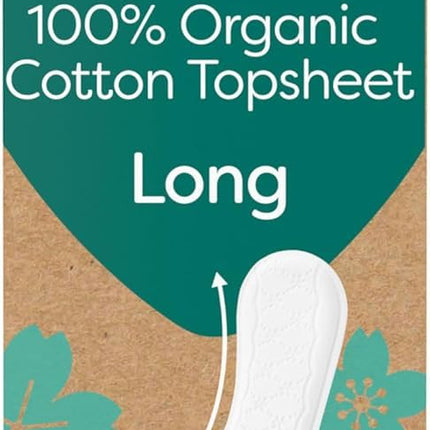 Carefree Panty Liners 100% Organic Cotton Topsheet Long (24 pieces), made from 100% certified organic cotton for a natural, dry feeling, size long