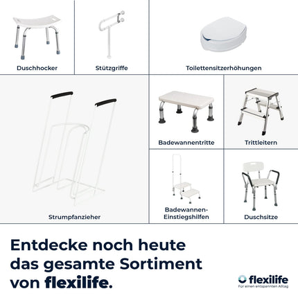 flexilife raised toilet seat with lid for seniors - optionally 10cm or 15cm - toilet seat raiser, toilet seat attachment, toilet raiser (10 cm)