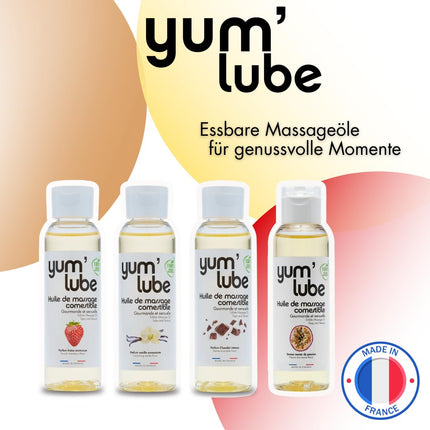 Yum'Lube | Sex &amp; erotic massage oil for massage &amp; intimate | Body oil with chocolate | Massage oil intimate suitable as sex oil | Massage oil for intimate areas &amp; massage oil sex intimate area