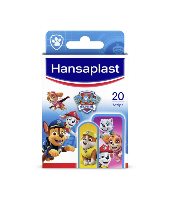 Hansaplast Kids Paw Patrol Children's Plasters (20 Strips), Wound Plasters with Colorful Paw Patrol Motifs to Cheer Up, Painless Removal Plaster Set