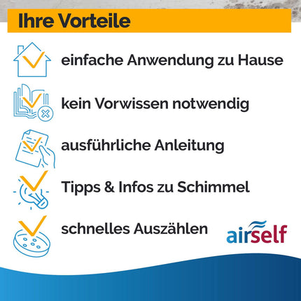 Mold test for home - Mold test for up to 6 rooms - Mold rapid test to assess air quality with regard to mold contamination in indoor spaces