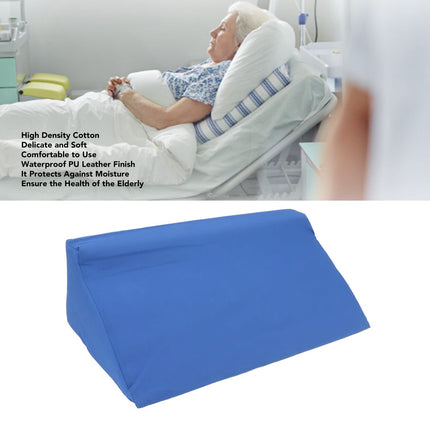 Cosiki Wedge Pillow Bed Body Side Wedge Pillow, Vein Pillow Leg Elevation Pillow, Blue Hidden Zipper Wedge Pillow Side Sleeper Washable Mattress Wedge (50 * 25 * 15cm)