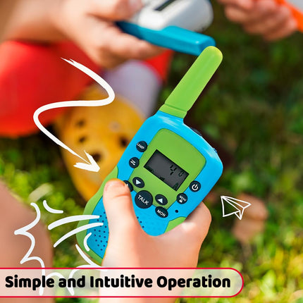 Maxlife Walkie Talkie Kids Blue-Green MXWT-200 - Secure 8 Channels - Walkie Talkie Set of 2 - Long-Range Walkie Talkie - Outdoor Games for Kids - Toys for Ages 3 and Up - Gifts for Kids