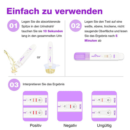 Easy@Home 5 x Pregnancy Test Early Pregnancy Test: Ultra Sensitive Pregnancy Test 10 mIU/ml - Reliable Early Pregnancy Test with High Accuracy - 5 HCG Test