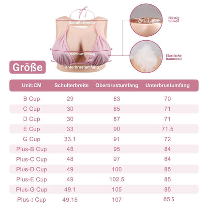 CYOMI Silicone Breast Forms Realistic Breast Plates Round Collar Hollow Back for Crossdresser Transgender Cosplay BG Cup