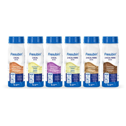 Fresenius Kabi Fresubin 2 Kcal Fibre Drink Mixed, with 6 Delicious Flavors, 200 ml (24 pieces)