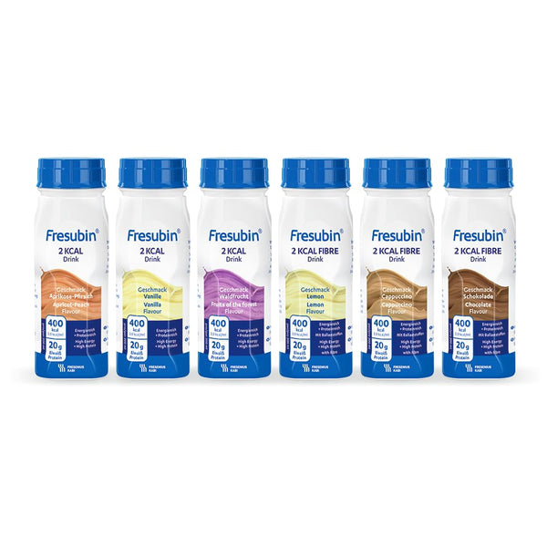 Fresenius Kabi Fresubin 2 Kcal Fibre Drink Mixed, with 6 Delicious Flavors, 200 ml (24 pieces)