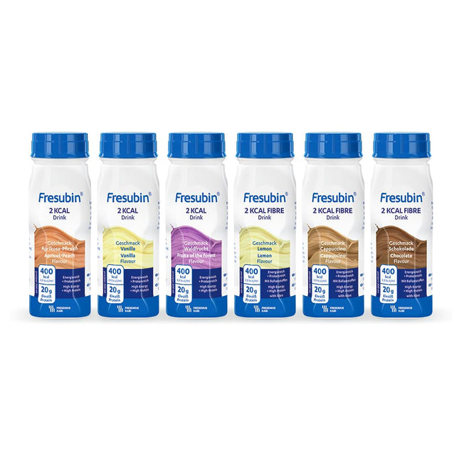 Fresenius Kabi Fresubin 2 Kcal Fibre Drink Mixed, with 6 Delicious Flavors, 200 ml (24 pieces)