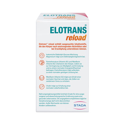 ELOTRANS reload - isotonic electrolyte-glucose mixture - dietary supplement with magnesium, potassium chloride, choline and B vitamins - 1 x 15 sachets