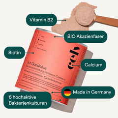 célv Gut Goodness | Raspberry/Cranberry drink powder for a good gut feeling, powder intestinal bacteria | Made in Germany | 30 servings