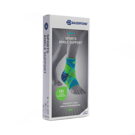 BAUERFEIND Ankle Support Unisex, 1 Ankle Support for Sports Such as Football, Fitness, or Running, Prevents Sprains, Blue, M