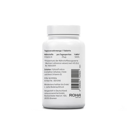 Sanhelios Sunshine Vitamin D - 1000 IU Vitamin D3 - Supports bones, teeth, muscles, and the immune system* - 365 microtablets - Only premium ingredients - Made and tested in Germany