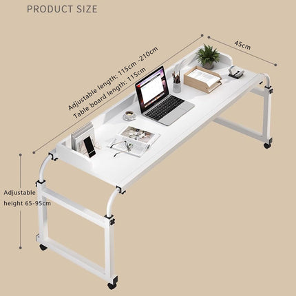 ZHFASDS Overbed Table with Wheels, Rolling Laptop Desk Height and Width Adjustable Food Tray Desk Rolling Medical Table Lazy Desk (Color: Wood)