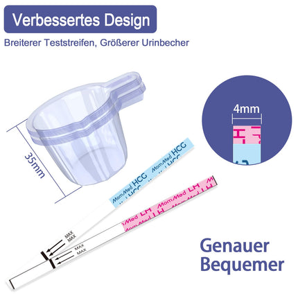 MOMMED Ovulation Test and Pregnancy Test, Includes 20 Early Pregnancy Tests, 60 Ovulation Tests, 80 Urine Cups, Time Tracking Chart, Fast and Accurate Results