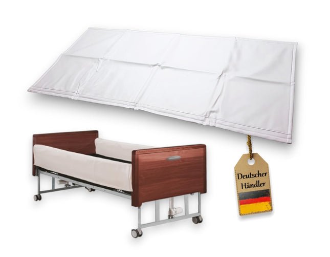 1x FabaCare side rail padding with Velcro fastener for nursing bed, padding for side rails, bed privacy screen, bumper protection, high-quality artificial leather with foam, 182 x 75.5 cm