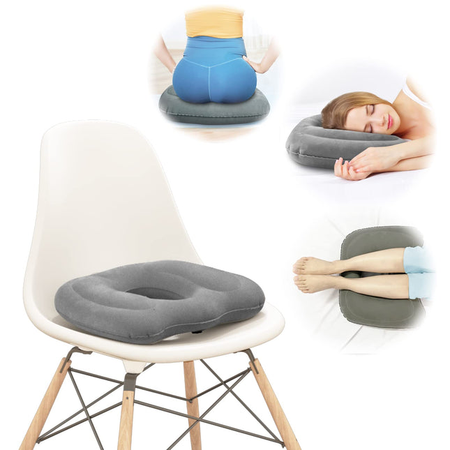 Nevife Inflatable Donut Pillow, Orthopedic Seat Cushion for Home, Office, or Car. Ideal for coccyx, prostate, sciatica, bed sores, postpartum pregnancy, and post-surgery pain.