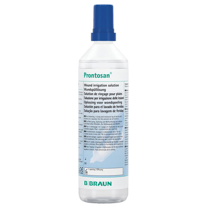 Prontosan wound irrigation solution | Cleansing, rinsing and moisturizing of acute, chronic and infected skin wounds and burns | 350ml spray bottle