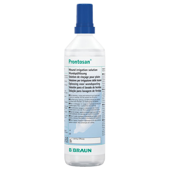 Prontosan wound irrigation solution | Cleansing, rinsing and moisturizing of acute, chronic and infected skin wounds and burns | 350ml spray bottle