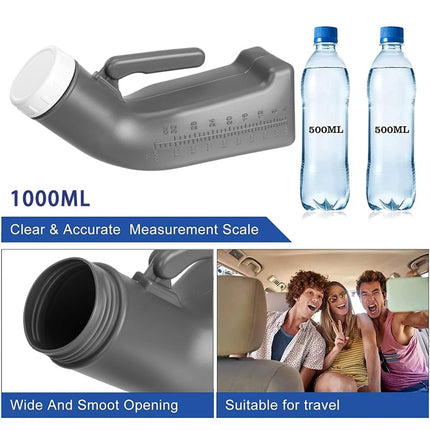 Urinal bottle for men emergency urine bottle 1.2L portable urinal reusable mobile toilet plastic urine bottles with lid for travel camping on the go