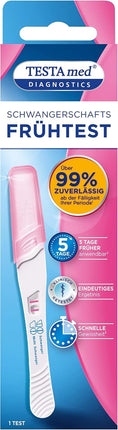 TESTAmed DIAGNOSTICS early pregnancy test, the pregnancy test provides a reliable test result of over 99%